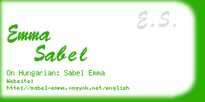 emma sabel business card